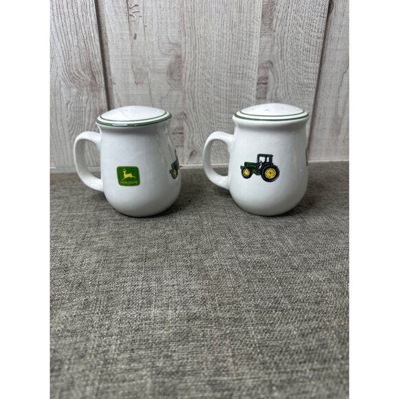 John Deere Other - John Deere Gibson Ceramic Tractor Vtg Salt & Pepper Shakers w/ Handle Farmhouse